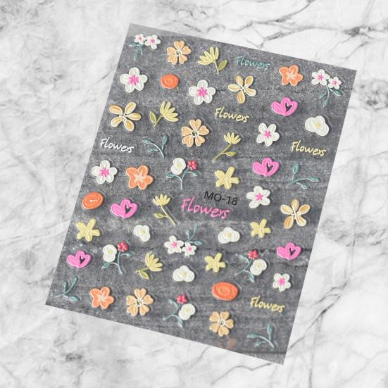 

2Pcs Nail Nail Cute Rainbow Delicate Tulip Stickers Bunny 3D Art for Glamorous And Dreamy