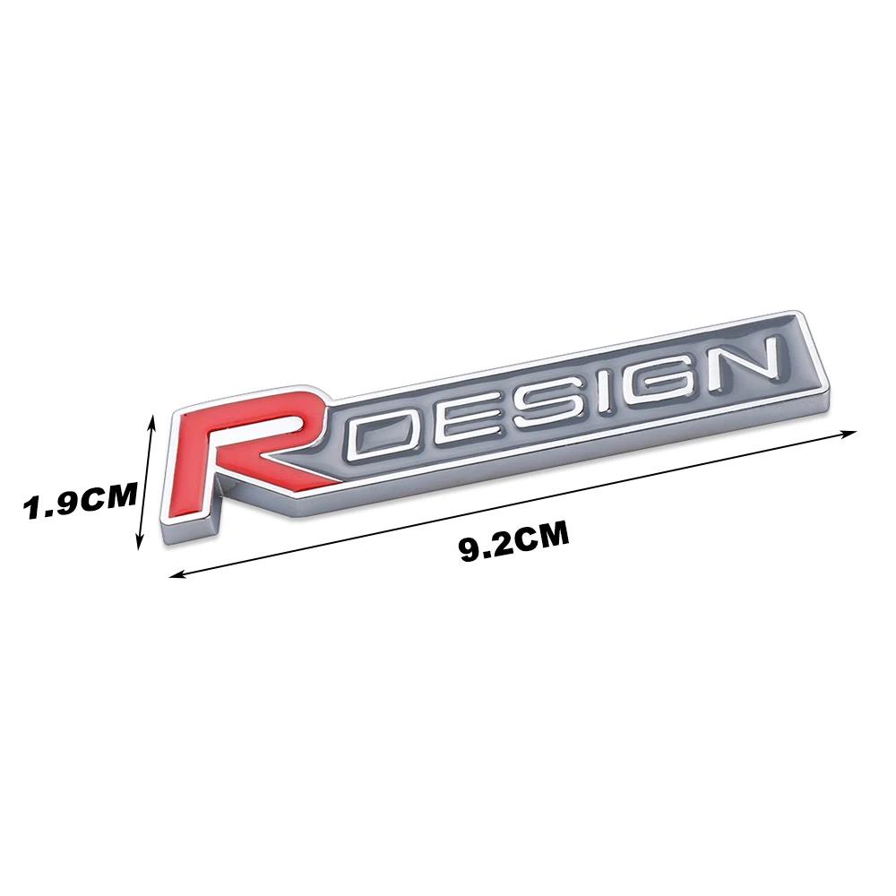 Car 3D Metal RDESIGN Badge Sticker Auto Front Grille Trunk Emblem Decal Accessories For Volvo Rdesign T6 AWD C30 C70 S40 S60 S70