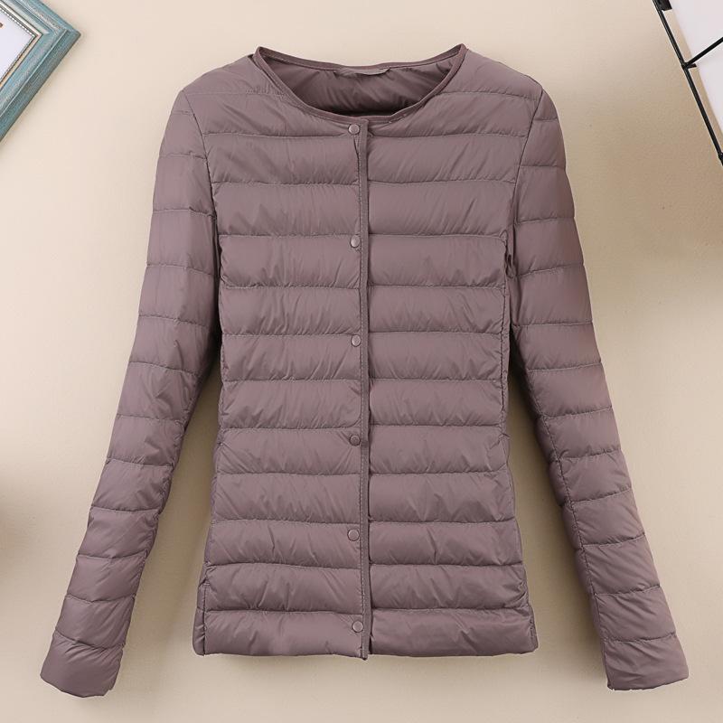 Winter New Down Jacket Women's Light and Thin Round Neck Slim V-neck Short Light Autumn Down Jacket