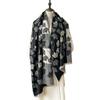 New Comfortable Fall-Winter Imitation Cashmere Scarf For Women Versatile And Elegant Leaf Design Style Thick Warm Shawls  Wraps