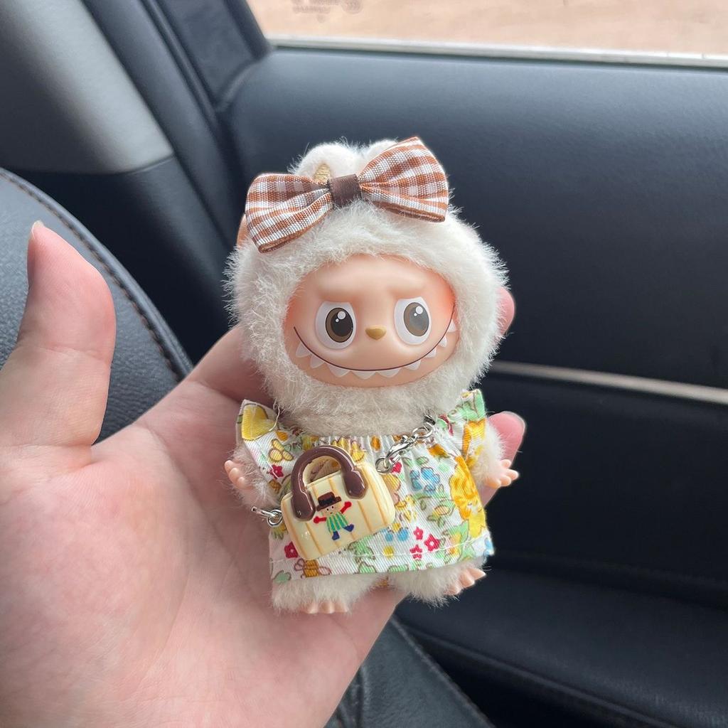 Non-Toxic For Mini Labubu 4.0 Pin For Love Series Dress 3Pcs Floral Skirt Set Doll Clothes Outfit Accessories Labubu Cute Outfit