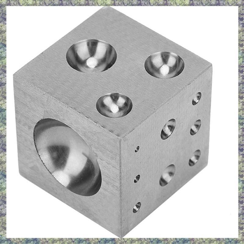 WON Steel Dapping Doming Block, Steel Dapping Block Steel Square Die Steel Dapping Cube For Jewelry Making