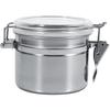 Stainless Steel Canister, Airtight Food Storage Container with Locking Clamp Clear Lids, Food Storage Coffee Beans Canister for Flour Tea Sugar Rice