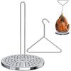 Truthahn-Frittierer Zubehör-Set, Edelstahl Truthahn Hähnchen Frittierer Ständer Set mit Hebehaken & Vertikalem Spieß für Frittierten Truthahn, Taco Al Pastor