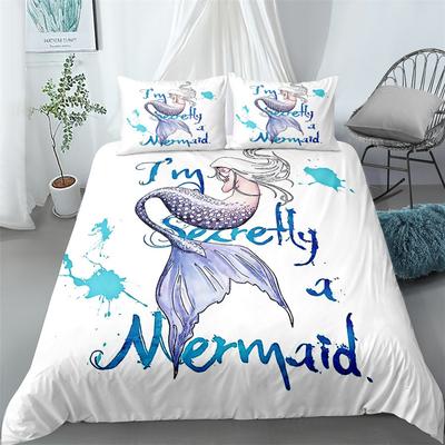 Set Copripiumino con Sirene Disegnate a Mano King Queen Matrimoniale SingoloXL Singolo Set Biancheria da Letto