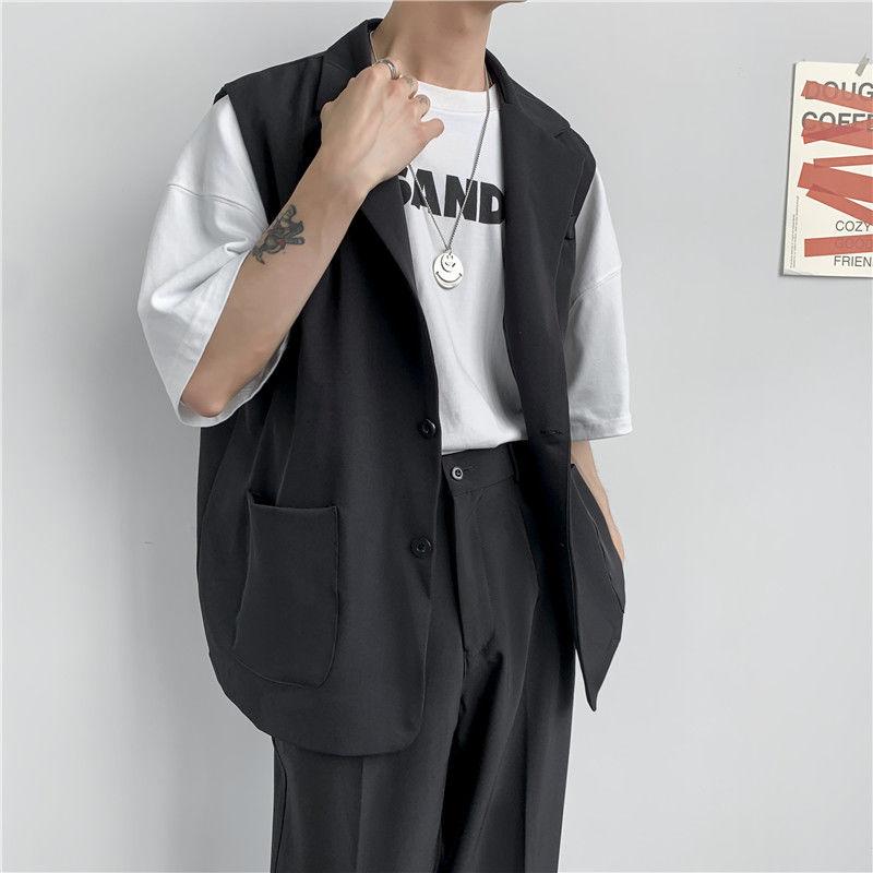 Spring Suit Vest Men s Dress Jacket Men Suit Jacket Korean Loose Business Society Men s Blazer Vest XS