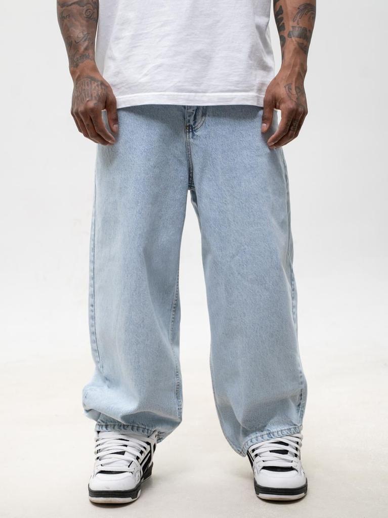 Jigga Wear Dude Men's Super Baggy Jeans Light Blue XXL