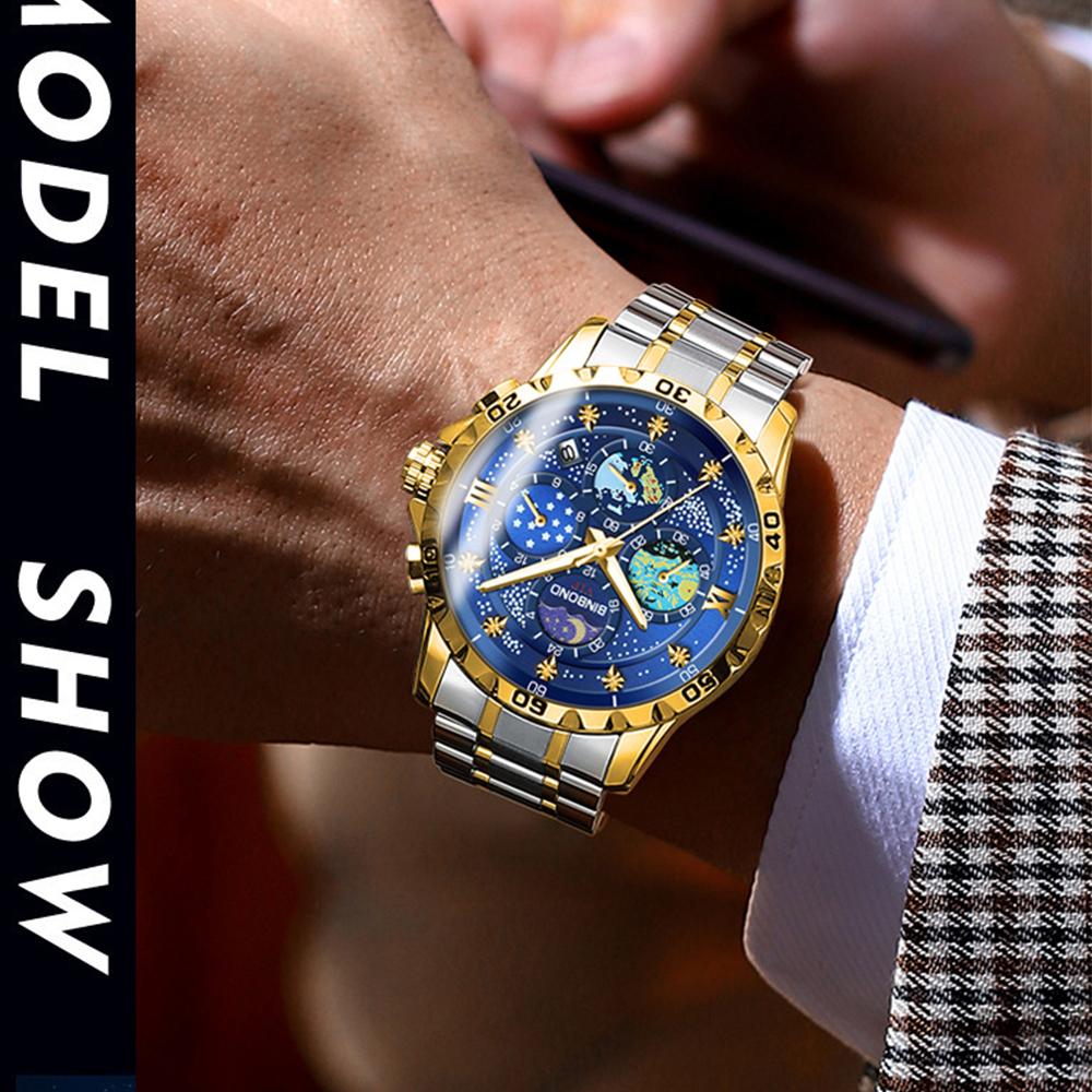 Fashion Starry Sky Van Gogh Men Quartz Watches Date Waterproof Luminous Small Three Pin Exquisite Men's Business Watches