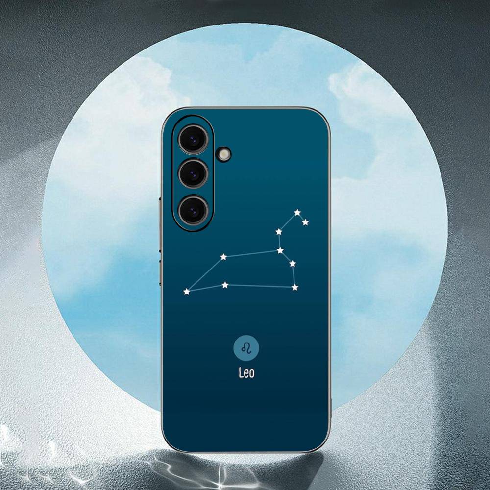 12 Constellations Zodiac Signs Luxury Black Phone Case For Samsung Galaxy S23 S24 S25 Ultra S22 Plus S21