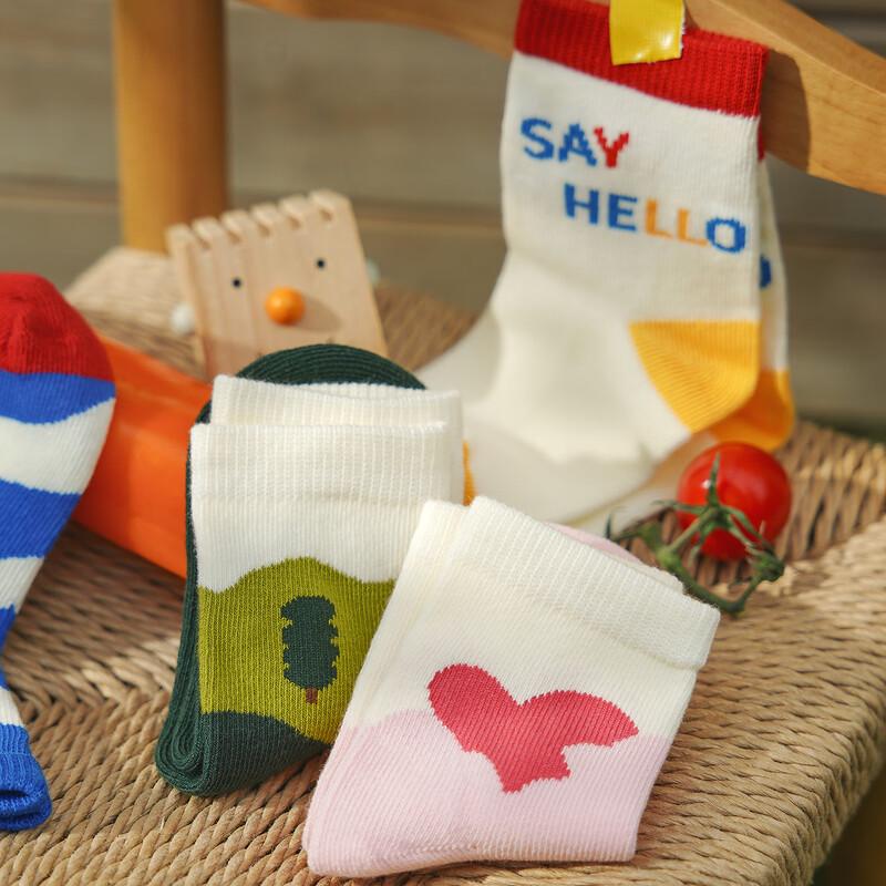 Minibala Kids Soft Cotton Blend Mid-Calf Socks (3 Pairs)