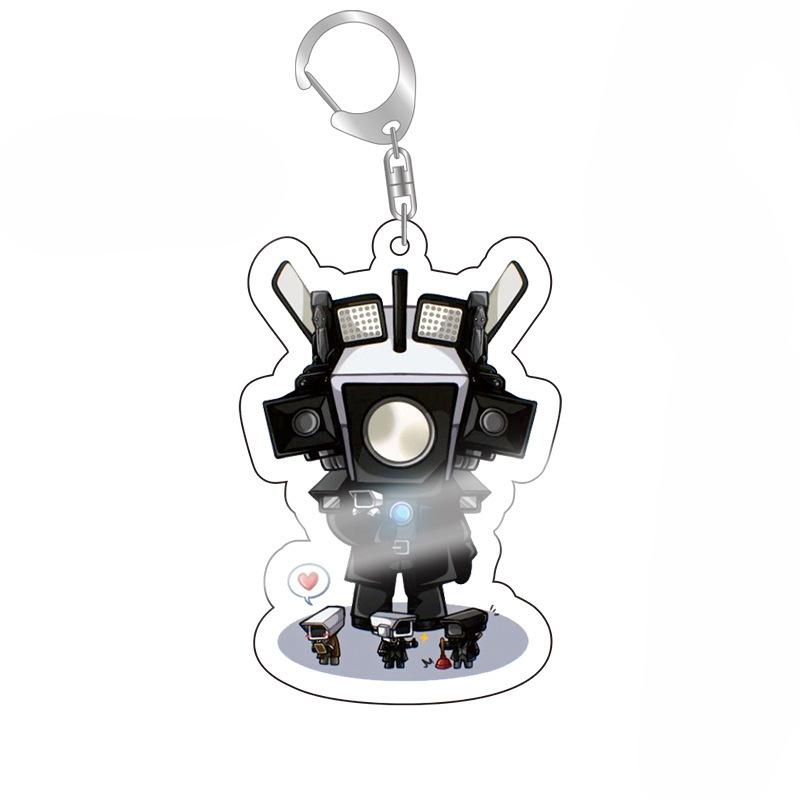 Skibidi Toilet Cameraman Speakerman Acrylic Products Keychain Funny Jewelry Friends Fans Gift Bag Charms Souvenir Accessorie