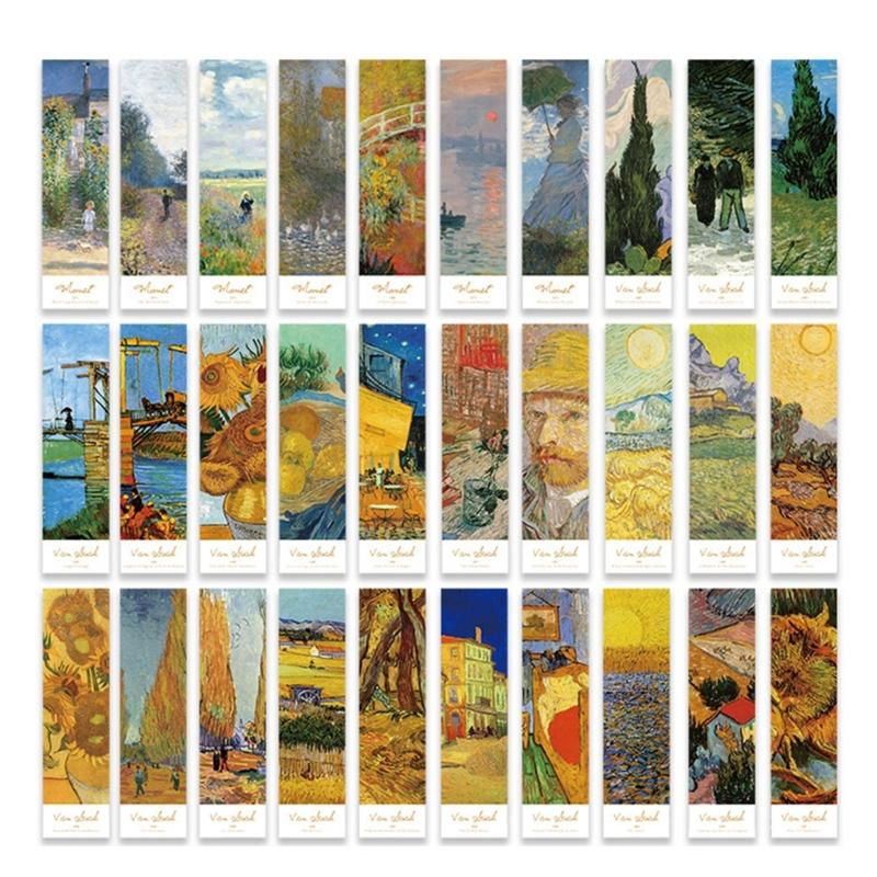 

30 Sheets/Box Creative Bookmarks Landscape Book Marker Reading Page Annotation Cards Page Marker for Teacher Student