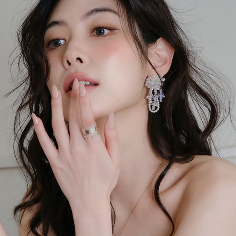 

reve BZ Flower Pearl Earrings Silver