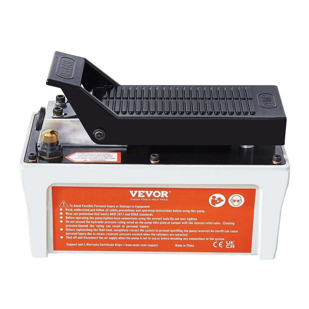 Air Hydraulic Pump, 10,000 PSI 1/2 Gal Reservoir, NPT 3/8" Oil Outlet, NPT 1/4" Inlet, 6.6 Ft Pipe, Foot Actuated Hydraulic Pump Air Treadle for Auto