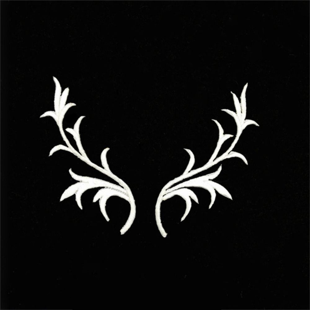 4 Pairs Deer Antler Fabric Flowers Patch Antler Embroidery Applique  Sewing Accessories