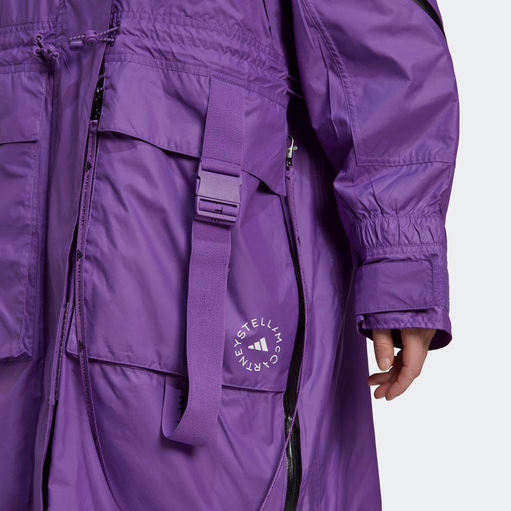 Adidas Casaco Esportivo Solto com Capuz de Comprimento Médio Jaquetas Femininas Roxo HI6089