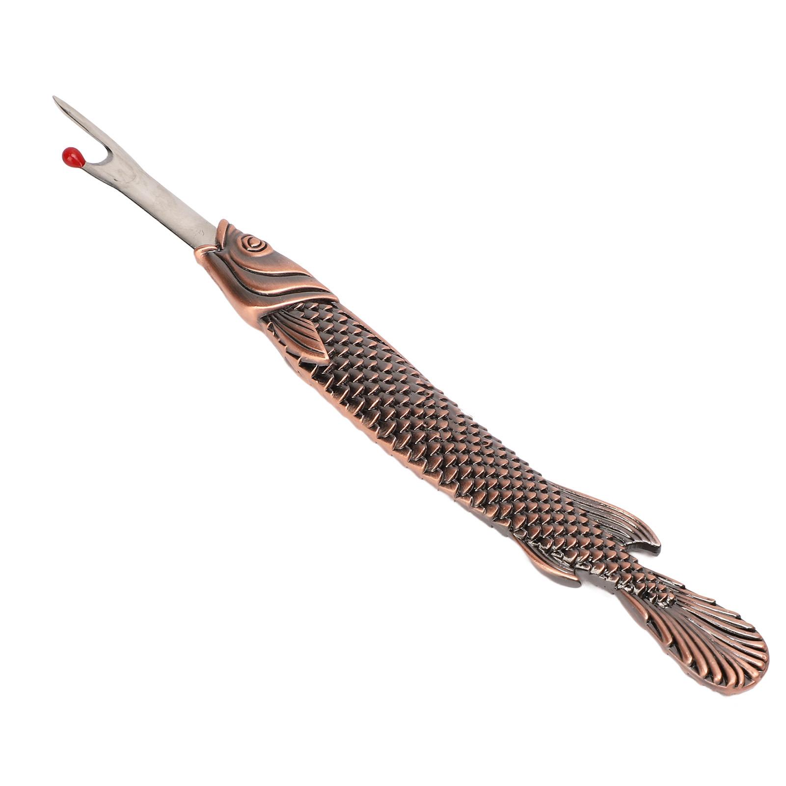 

Cross Stitch Seam Remover Vintage Fish Shape Metal Handheld Thread Removal Tool for Sewing Projects Red Bronze