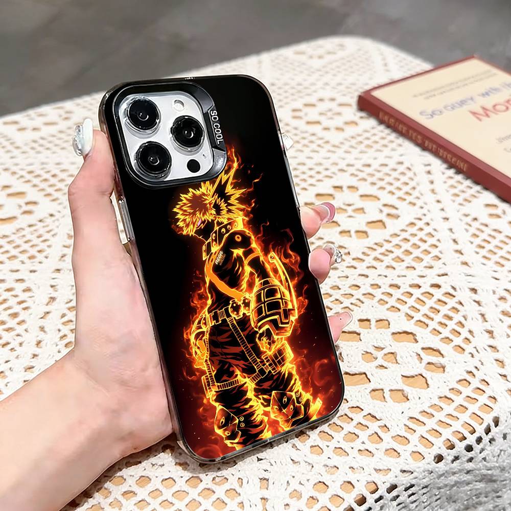bakugo A-Anime K-Katsuki Phone Case For iPhone 17,16,15,14,13,12,11 Plus,Pro Max,XS,Colored silver phone case iPhone14