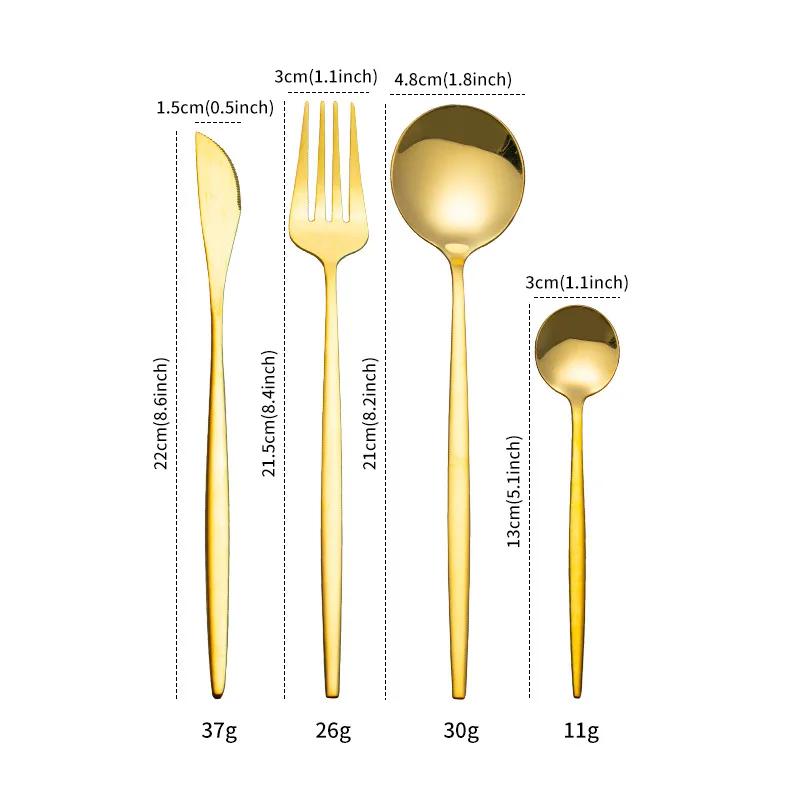 Fabulous 24PCS/SET Tableware Dinnerware Sets Gold Flatware Cutlery Fork Dessert Spoon Coffee Cutlery Dinner Wedding Decoration