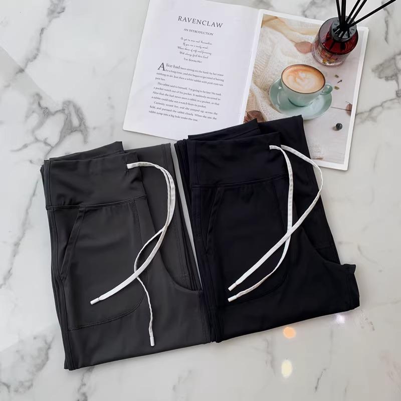 LULU ZGLY Antibakterielle High-Waist Weitbein-Yogahose - Nude-Gefühl, Elastische Fitness- & Lauf-Langhose für Damen im Herbst.