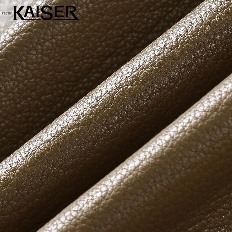 Kaiser Men's Genuine Goat Leather Turn-down Collar Motorcycle Jacket