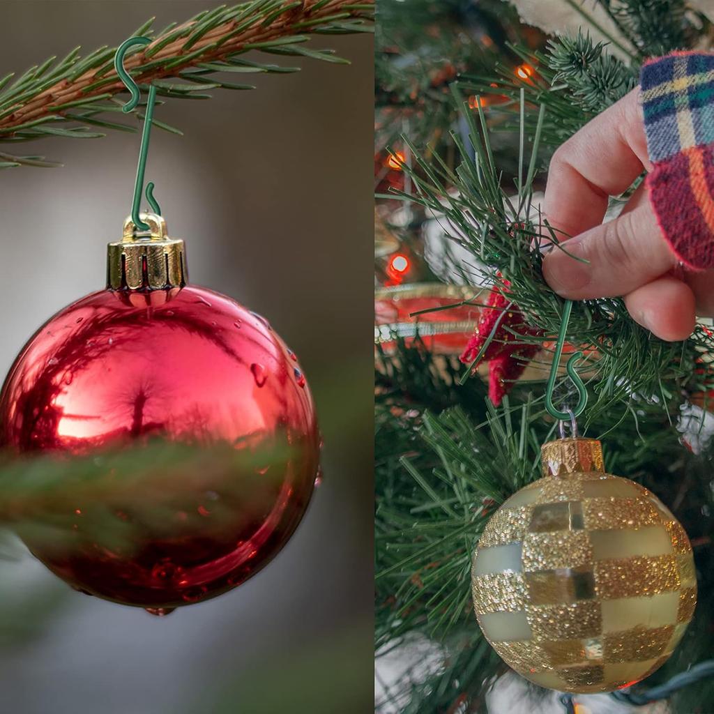 Green Christmas Tree S Hooks Xmas Hanging Pendant Mini Hanger Bauble Ball Ornament Hook for New Year Wreath Home Party Decor
