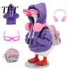 Trendy Miniature Play Set Mini Goose Clothing Accessories for 7 Inch Desktop Goose, Includes Hooded Stylish Outfits Figurines Sweatshirt Small