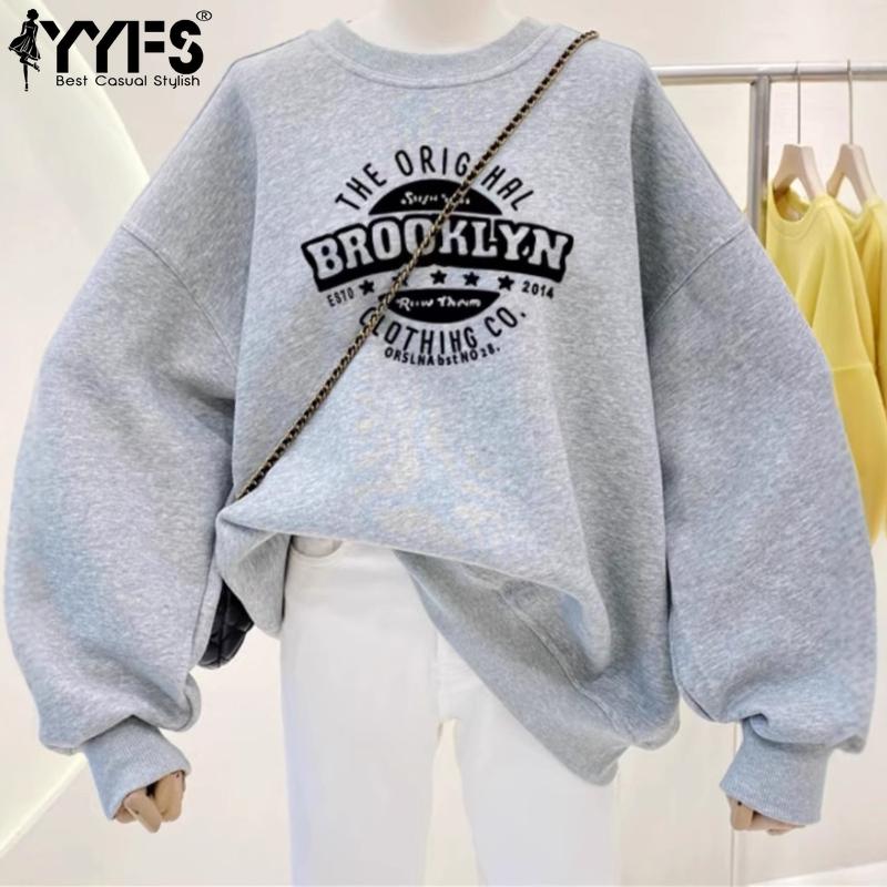 

YYFS Жіноча мода повсякденна весна-осінь блузки та сорочки з довгим рукавом і круглим вирізом Size: One Size сірий колір