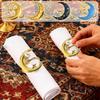 Zinc Alloy Moon Shaped Napkin Buckles Eid Mubarak Napkin Ring Ramadan Decorations Slamic Mubarak Party Table Decor Napkin Holder