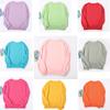 Unisex Crew Neck Long Sleeve Sweatshirt Loose Fit Japanese Korean Casual Style Macaron Solid Color Pullover Thin Basic Couple Student Outerwear Top