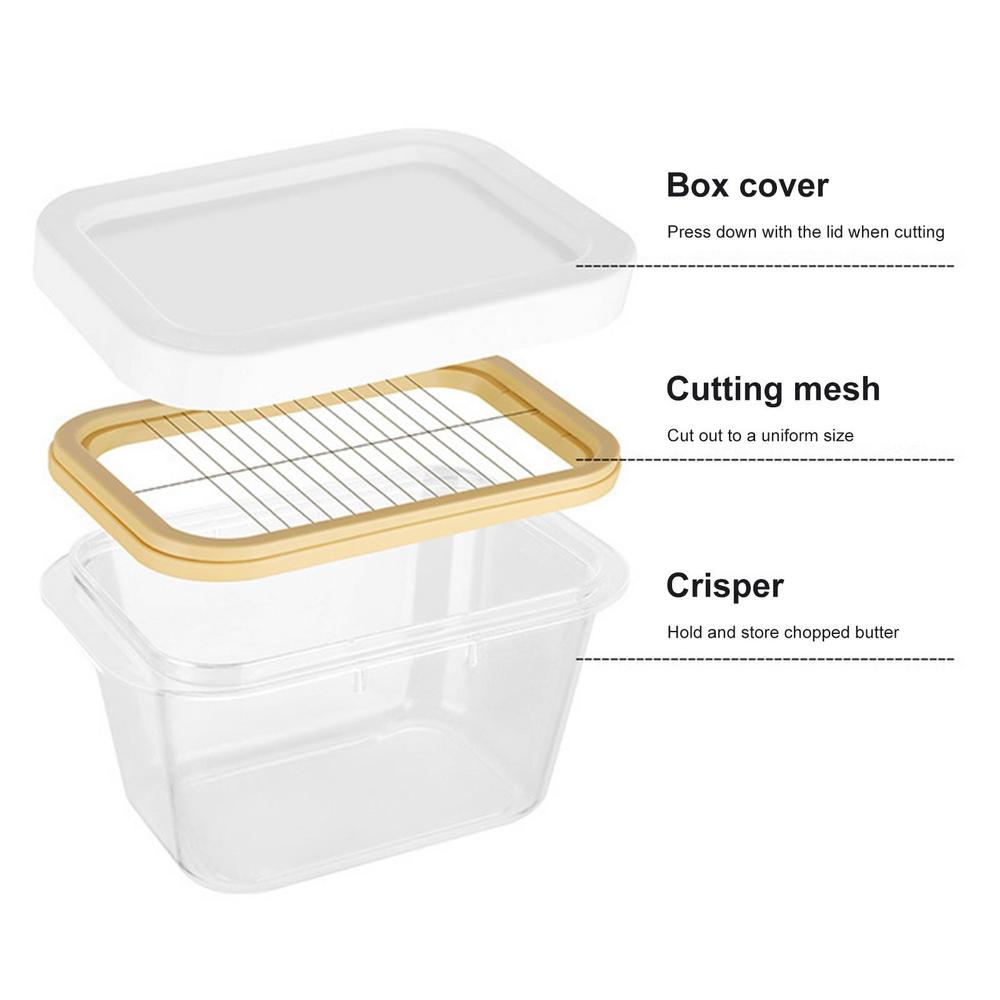 1Pc Butter Dish with Cover Butter Fresh-keeping Box with Cutter Slicer Countertop Butter Box for Home Cheese Storage Box
