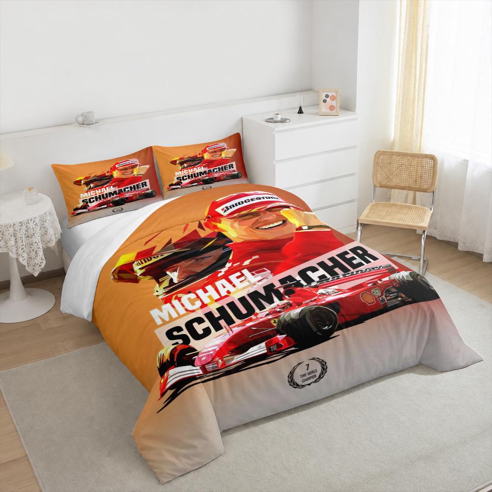 "Champion Racer Illustration Design Bedding set, Bedding set (1 duvet cover, 2 pillowcases, duvet not included)