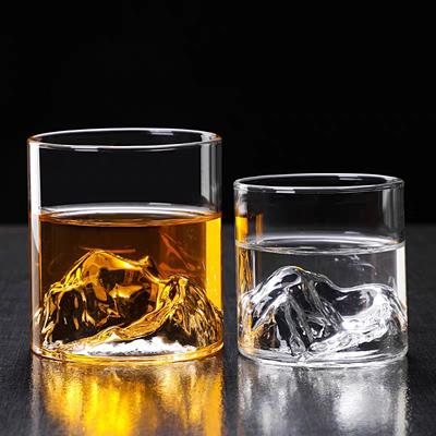 3D Horský pohledový pohár Průhledné sklenice na whisky Křišťálové sklenice na pití Kreativní hrnek na kávu Koktejlová sklenice Domácí barová dekorace