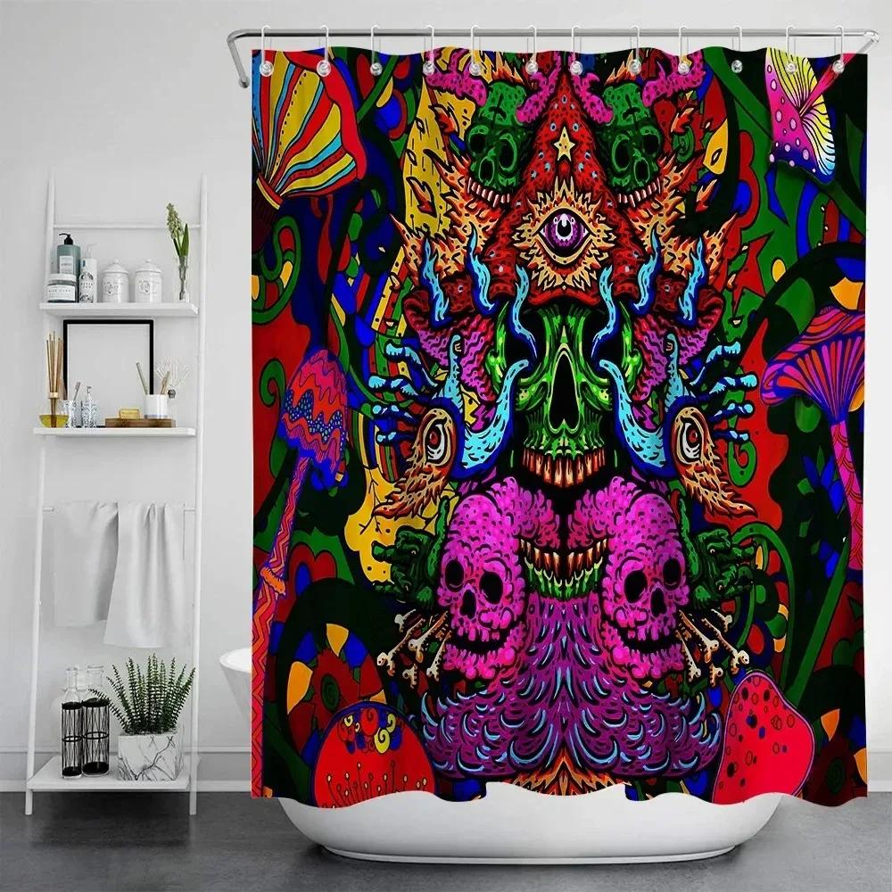 New Modern Style Psychedelic Series Shower Curtain Polyester Waterproof Mildew Proof Abstract Eyes Bathroom Curtain With Hooks