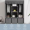 Fabric Wardrobe made of Non-Woven Fabric, Folding Wardrobe, incl. 3 Drawers, 125 cm x 43 cm x 162.5 cm, Grey