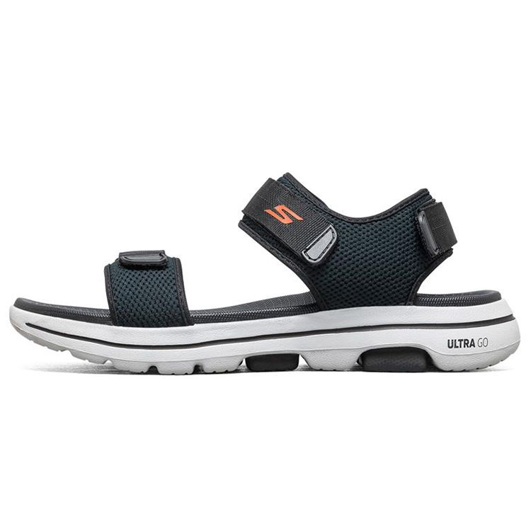 Skechers Go Walk 5 Comfortable Sports Sandals Men Sandals Black Orange 229003-BKOR 41