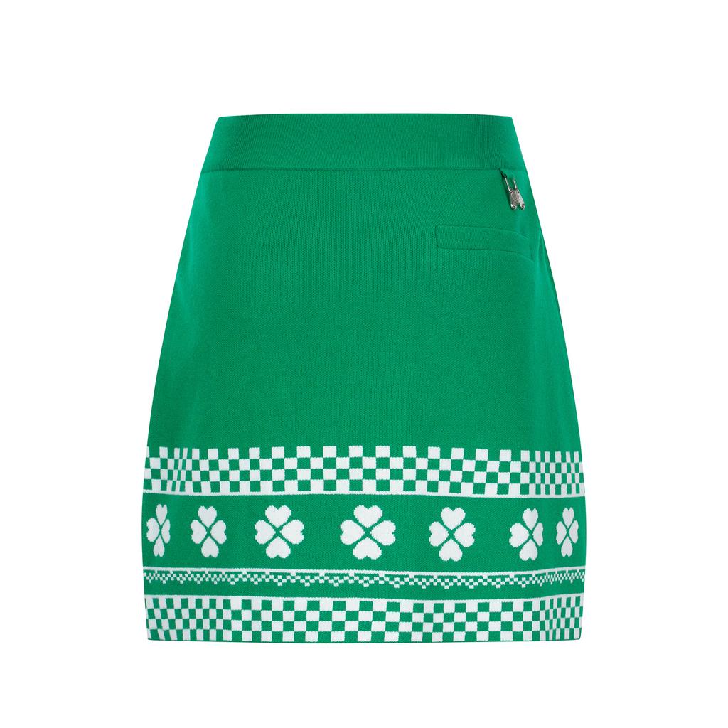 MARTINE GOLF Clover Pattern Knit Culotte_Green