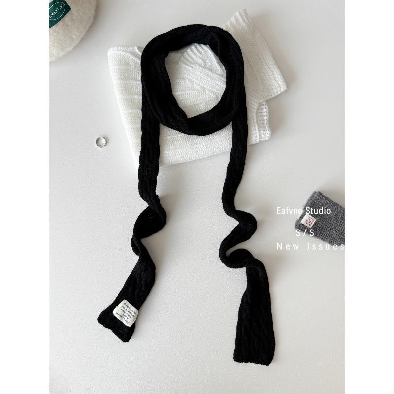

Niche Thread Thin Long Solid Color Scarf for Women Autumn and Winter New Korean Version Y2k Versatile Decorative Scarf 205*7CM