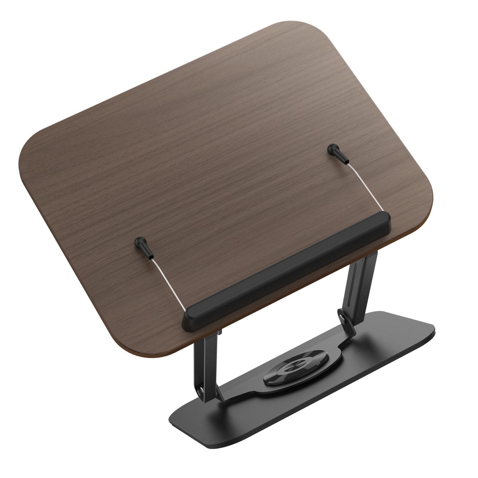 

Book Stand Foldable Book Holder with 360 degrees Rotating Base Elastic Clips for Recipe Tablet Laptop