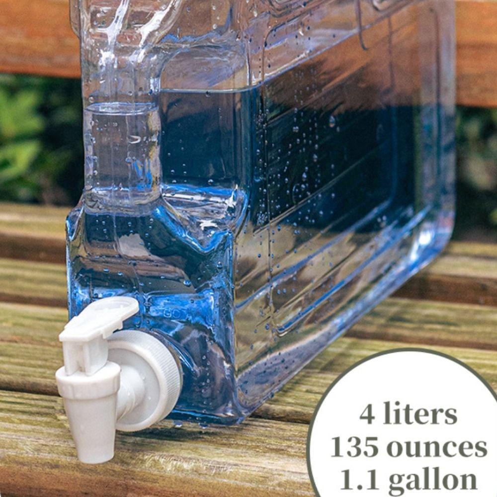 4L Water Storage Container Transparent Camping Water Tank Outdoor Drinking Bucket  Water Equipment