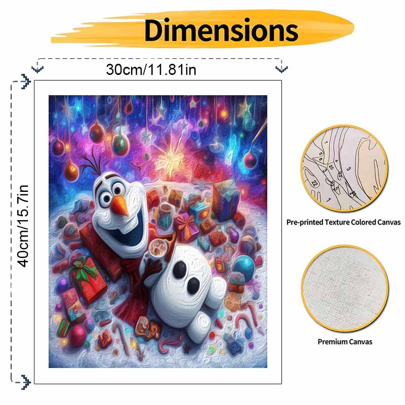 Disney Olaf Christmas Oil Painting Kit Home Bedroom Wall Decor Handmade Gift Art Crafts Supplies Festive Decoration For Holiday Decor