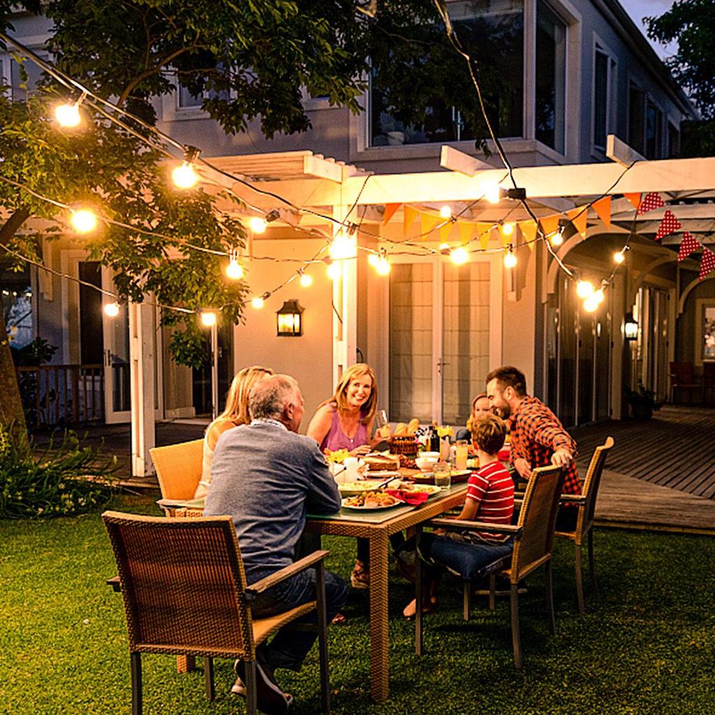 Waterproof G40 Solar Garden String Lights for Outdoor Decoration and Camping