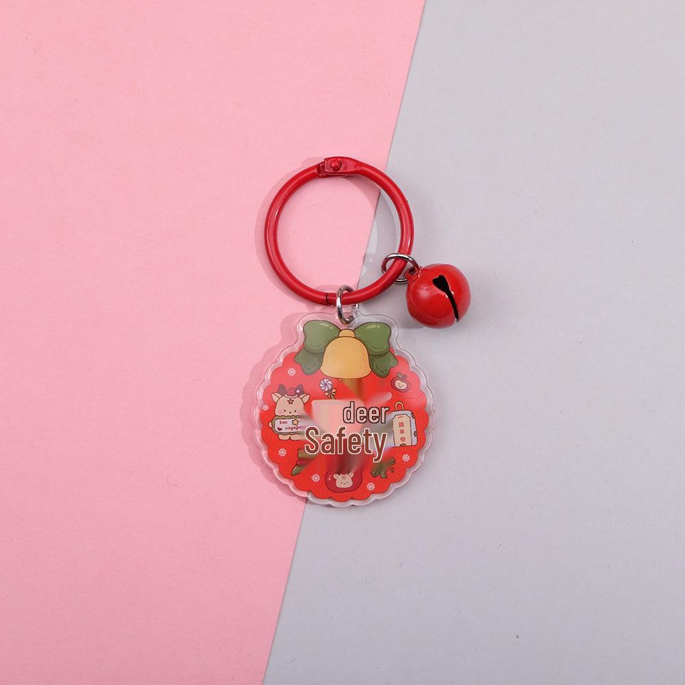 Double-Sided Santa Claus Cartoon Acrylic Keychain - Korean Style Backpack Pendant & Clothing Accessory