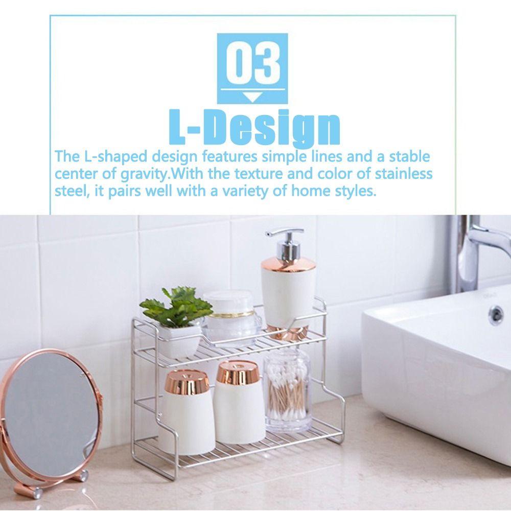Modern Bathroom Storage Rack Double-layer Kitchen Sink Organizer  Kitchen Storage Supplies