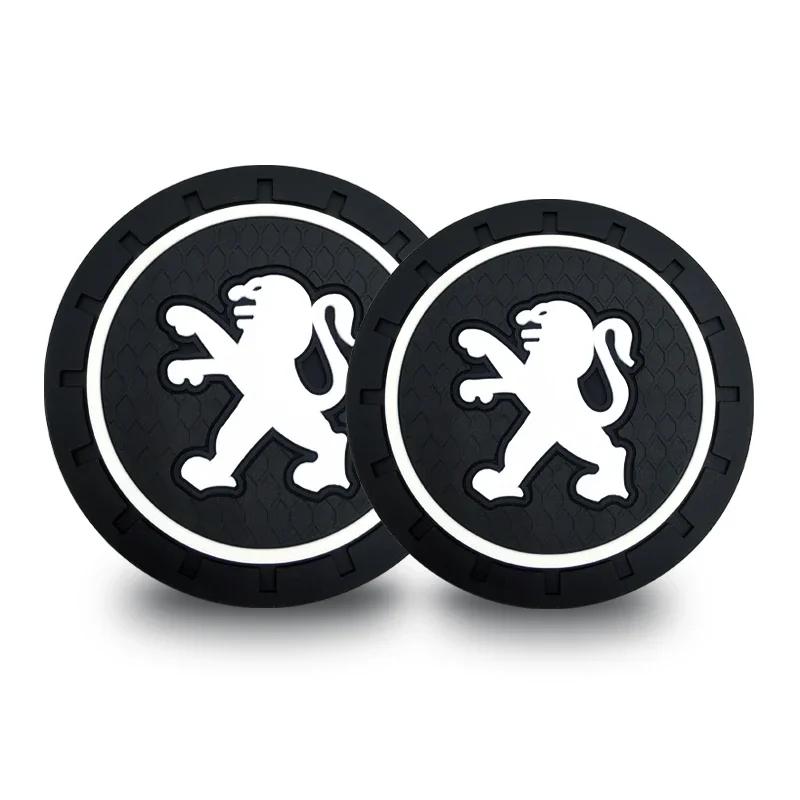 Non-slip Car Water Cup Pad Coaster Rubber Mat Bottle Holder Interior Anti-skid Cup Holder For Peugeot 208 3008 308 508 408 2008