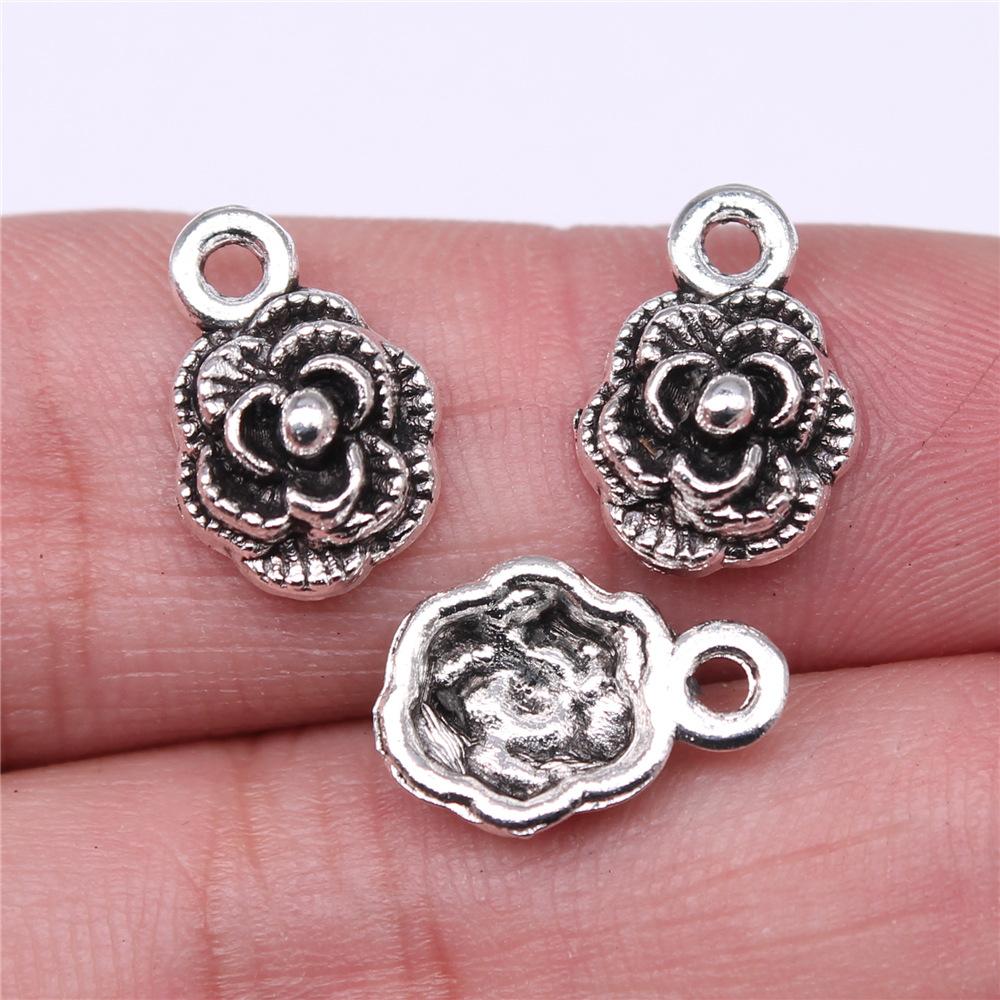 20 Stück Blumenanhänger Antiksilberfarbe Sonnenblumenanhänger Schmuck DIY Gänseblümchen-Anhänger Für Armbandherstellung