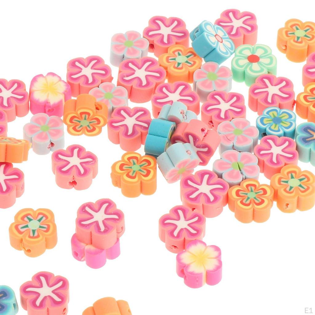 50 Pottery Beads Charms Craft Round Sliced Letter with Hole for Jewelry Making