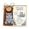 Recycled Glass Animal Figurine with Message Card, Collectible for Home Decor