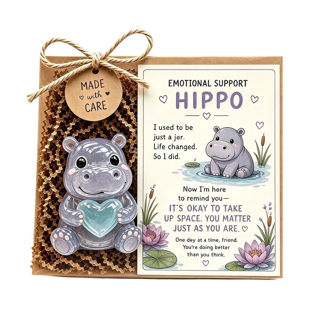 Recycled Glass Animal Figurine with Message Card, Collectible for Home Decor