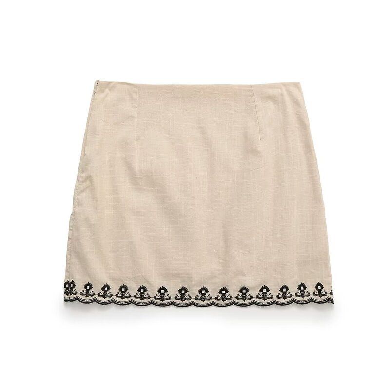 Fashion Style 2024 Summer New Arrival Women's Stylish High Waist All-Matching Embroider Mini Skirt Skirt 1821030